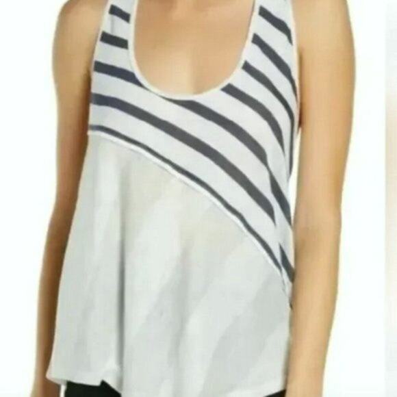FP Movement striped Keep Rolling Tank Top blue and white S - Picture 1 of 6